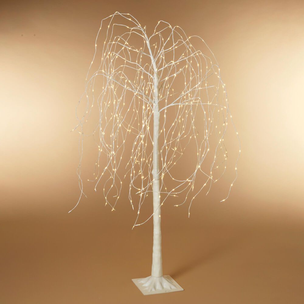 The Gerson Company 6&#39; Willow Tree with Warm White LED in White, , large