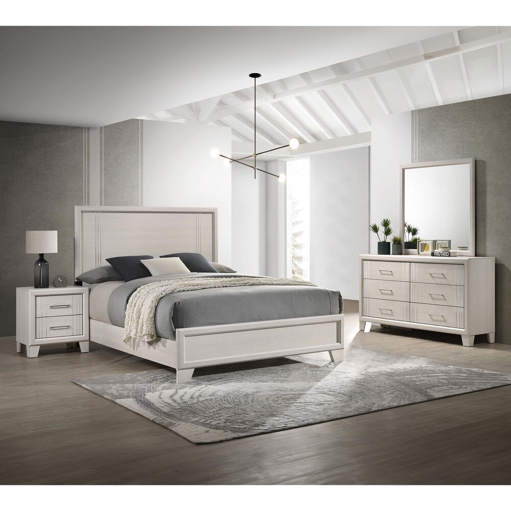 Crown Mark Charlie 6-Drawers Dresser and Mirror in White, , large