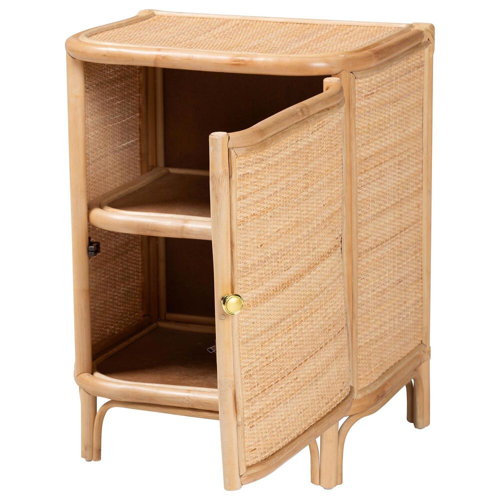Baxton Studio Kiara 2-Shelf Nightstand in Natural, , large