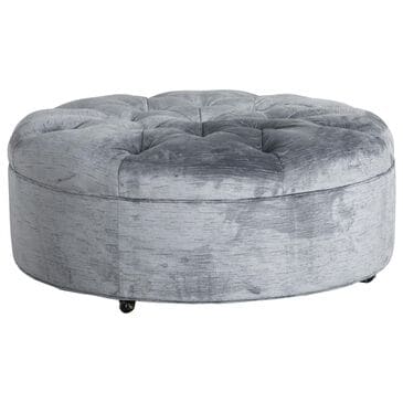 Huntington House Round Ottoman in Slate Blue, , large