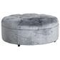 Huntington House Round Ottoman in Slate Blue, , large