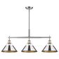 Golden Lighting Orwell 3-Light Linear Pendant with Chrome Shade in Pewter, , large