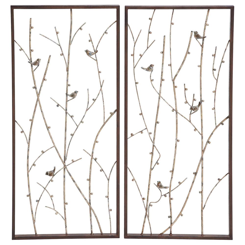 Maple and Jade 32" x 14" Wall Decor in Black, Brown and Gray (Set of 2), , large
