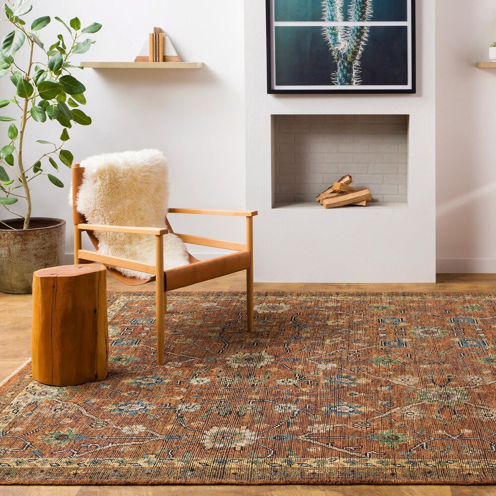 Surya Reign 9&#39; x 12&#39; Dark Brown, Black, Beige, Dusty Pink, Blue and Medium Green Area Rug, , large