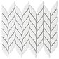 Emser Mythos White 11" x 13" Petal Ceramic Mosaic Sheet in White, , large