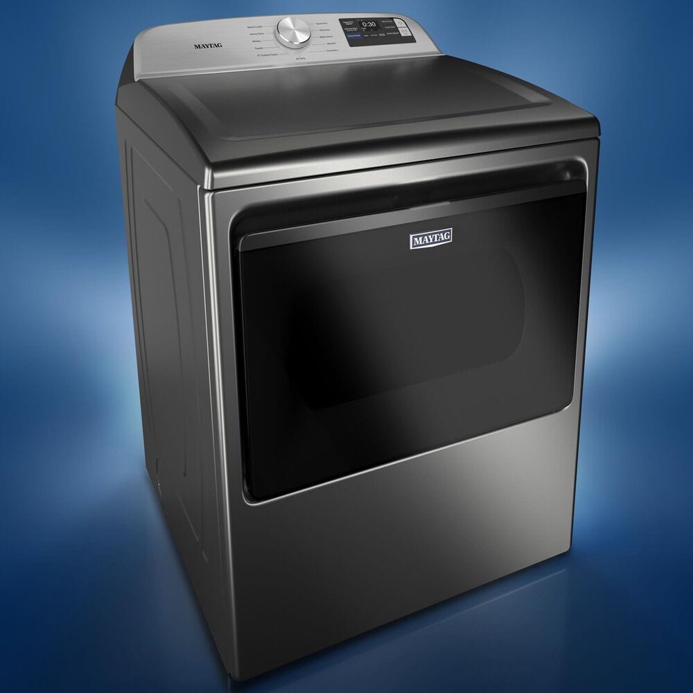 Maytag 7.4 Cu. Ft. Smart Front Load Electric Dryer with Extra Power in Classic Silver, , large