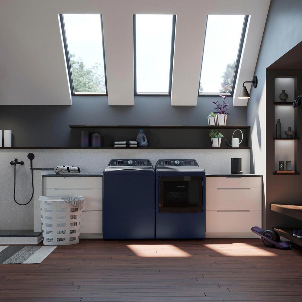 GE Profile 7.3 Cu. Ft. Smart Gas Dryer with Fabric Refresh in Sapphire Blue, , large