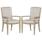 Hooker Furniture Surfrider Carved Back Arm Chair with Beige Cushion in Driftwood (Set of 2), , large
