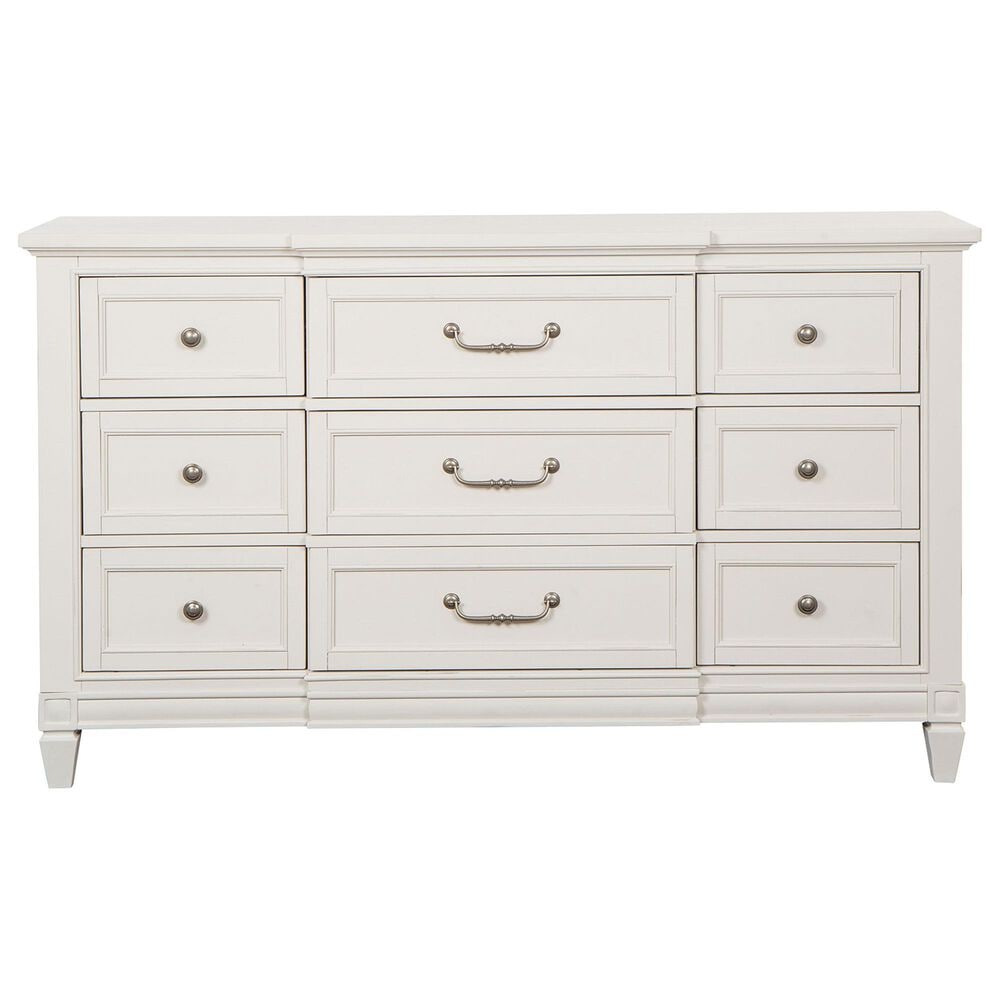Nicolette Home Willowbrook 9-Drawer Dresser and Mirror in Egg Shell White, , large