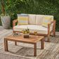 Hearth and Haven Genser 2-Piece Patio Conversation Set with Beige Cushion in Brown, , large