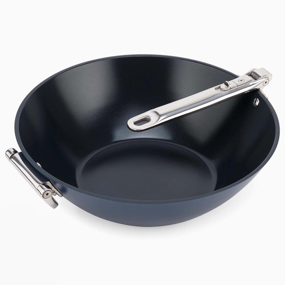 Joseph Joseph Space 12.5&quot; Folding Handle Wok in Midnight Blue, , large