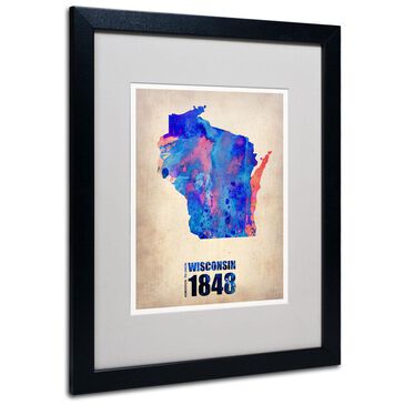 Timberlake Naxart "Wisconsin Watercolor Map" Matted Framed Art, , large
