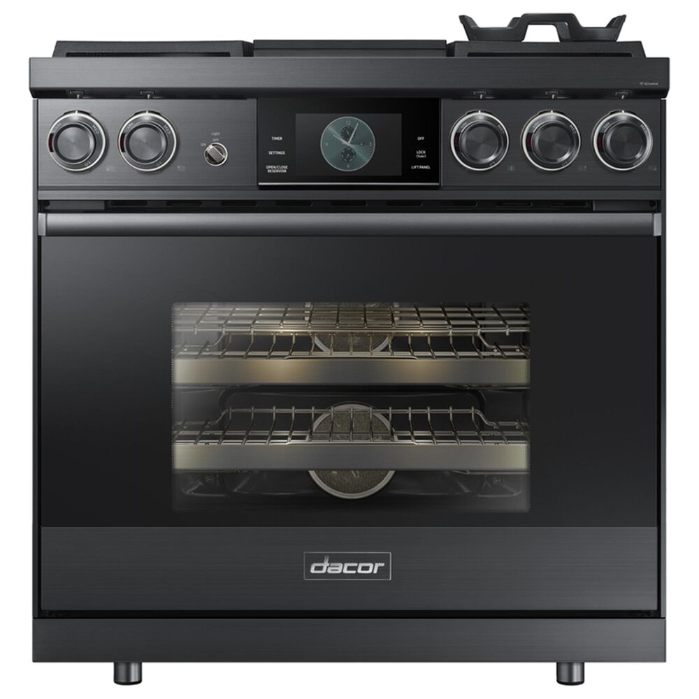 Dacor Modernist 36" Pro Dual-Fuel Steam Range in Graphite Stainless Steel, , large