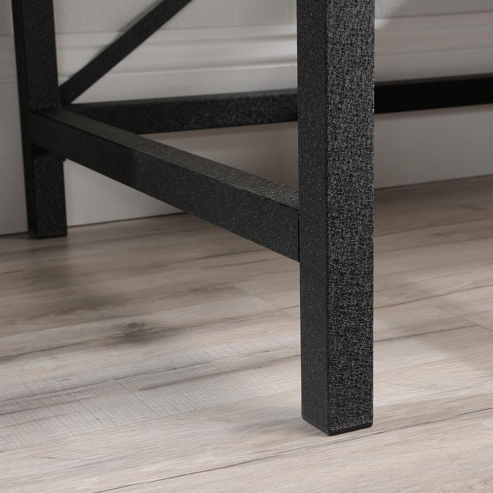 Sauder Metal and Wood Pedestal Desk in Brown, , large