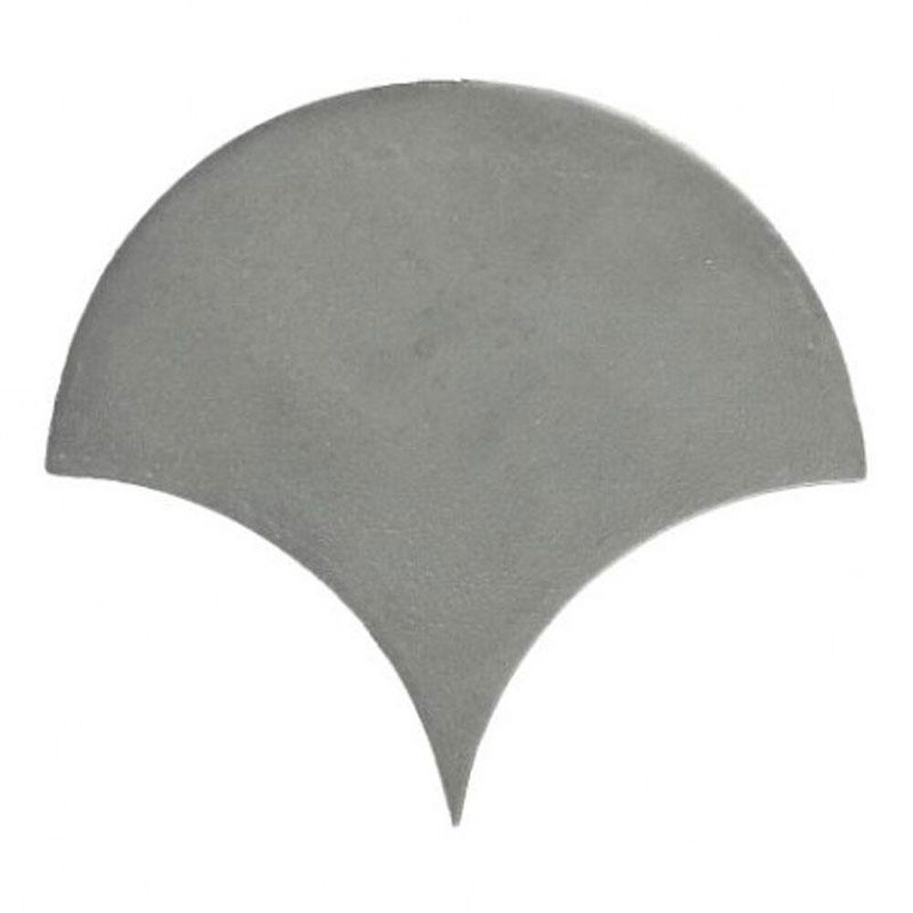 Eleganza Urban Concrete Scallop Fan 5.4" x 5.4" Porcelain Tile, , large