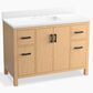Kohler Kresla 48" Single Bathroom Vanity in Light Oak with 3 cm White Quartz Top and Rectangular Sink, , large