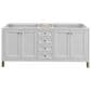 James Martin Vanities Chicago 72" Double Bathroom Vanity in Glossy White with 3 cm Carrara White Marble Top and Rectangular Sinks, , large