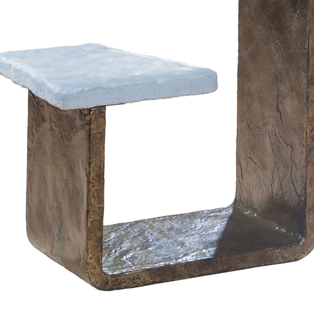Artistica Metal Contango End Table in Patinized Bronze and Gray, , large