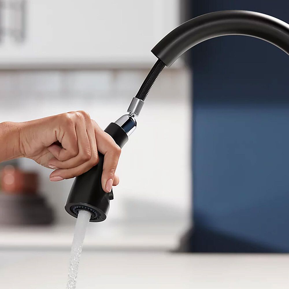 Kohler Rival Pull-Down Kitchen Sink Faucet in Matte Black, , large