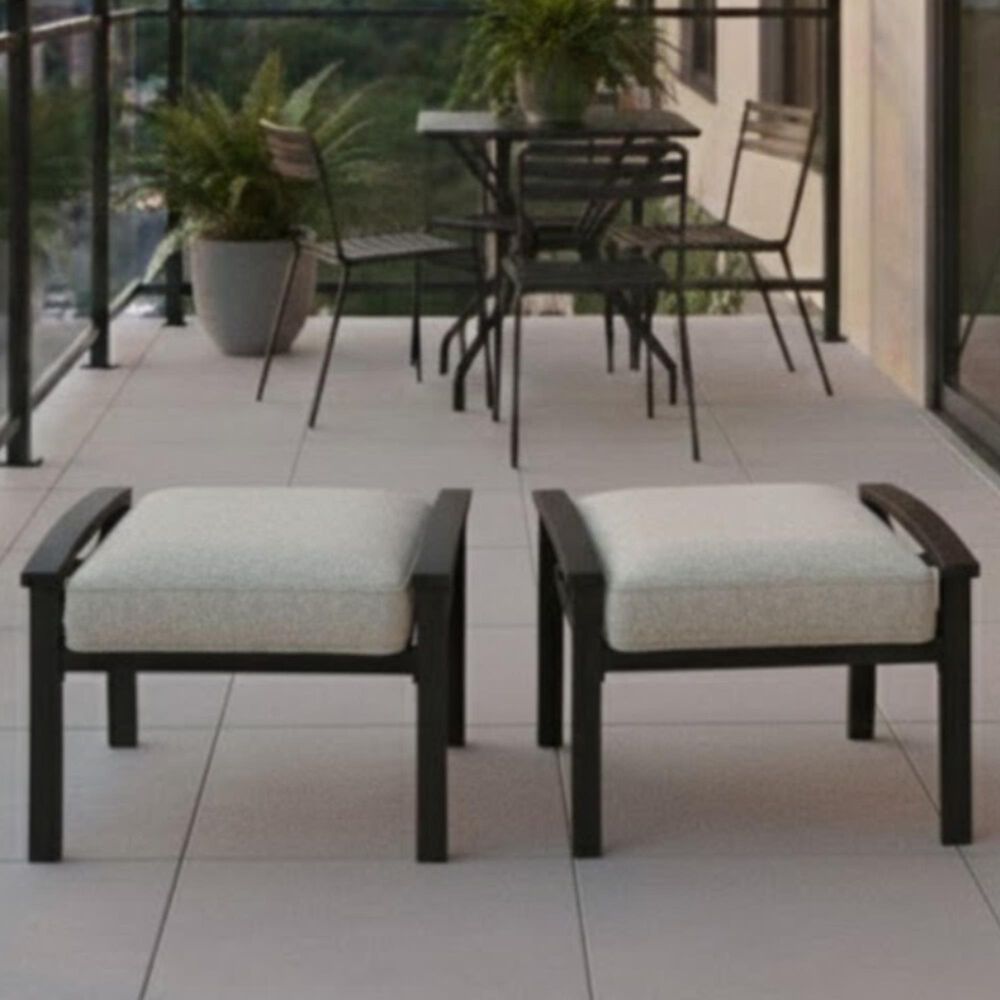 Hearth and Haven 26" Patio Ottoman in Beige (Set of 2), , large