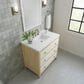 James Martin Vanities Celeste 36" Single Vanity in Sun-washed Oak with Embossed Shagreen and 3 cm White Zeus Quartz Top, , large