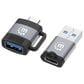 Manhattan 2-Piece USB C to USB A and USB A to USB C Adapters in Black and Space Gray, , large