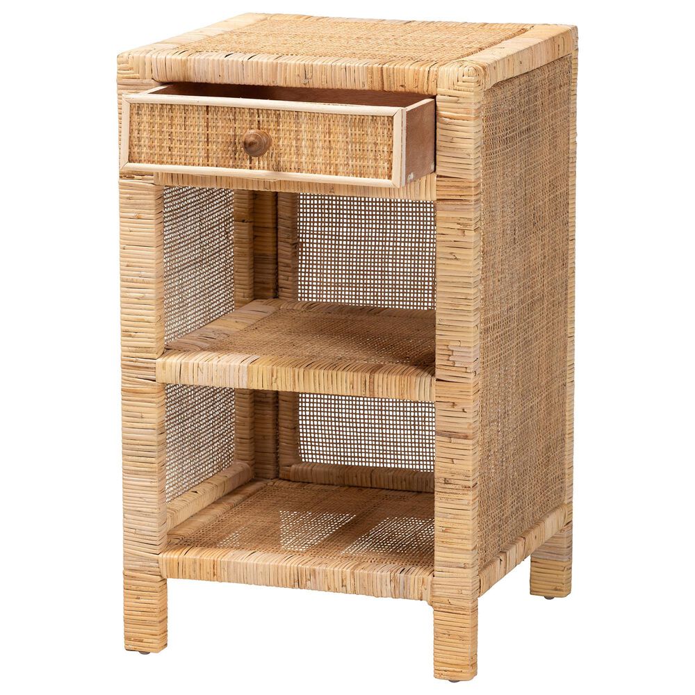 Baxton Studio Bella 1-Drawer Nightstand in Natural Brown, , large