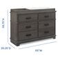 Delta Children Asher 6-Drawer Dresser with Changing Top in Rustic Grey, , large