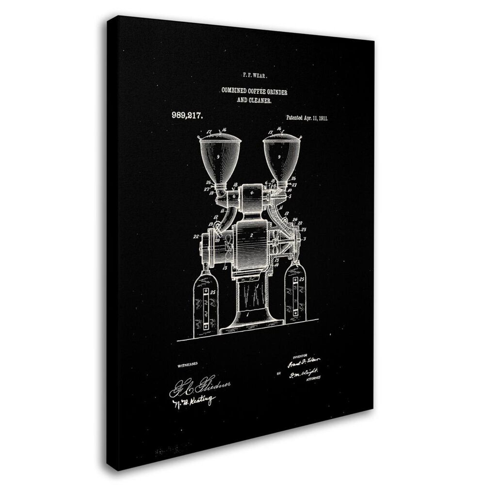 Timberlake Claire Doherty "Coffee Grinder Patent 1911 Black" Canvas Art 35x47, , large