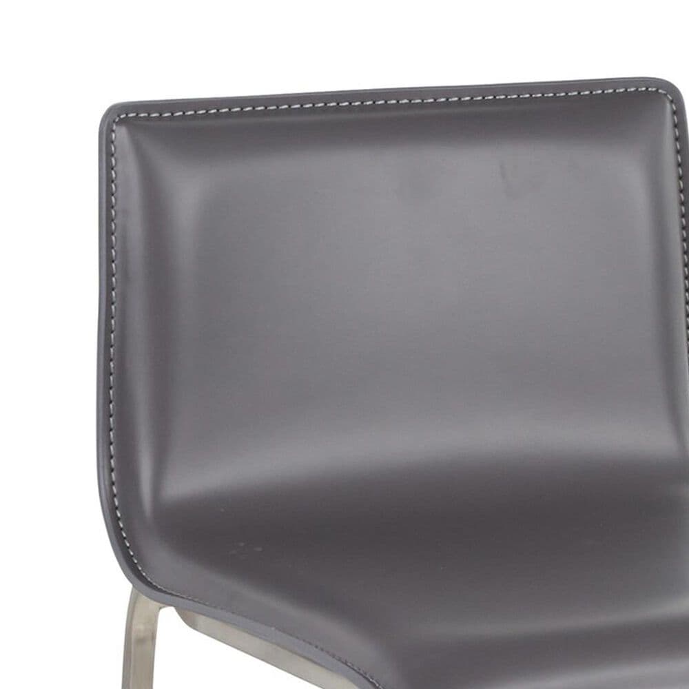 Lumisource Mara Counter Stool with Grey Cushion in Stainless Steel &#40;Set of 2&#41;, , large