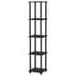 HOMLUX Turn-N-Tube 5-Tier Corner Square Display Bookshelf in Espresso and Black, , large