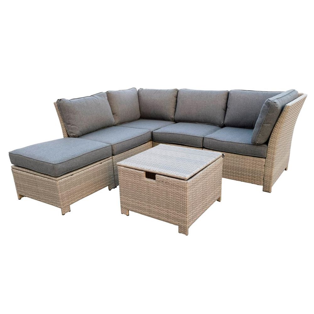 Global Note Collections Carolina Mist 6-Piece Sectional in Gray 