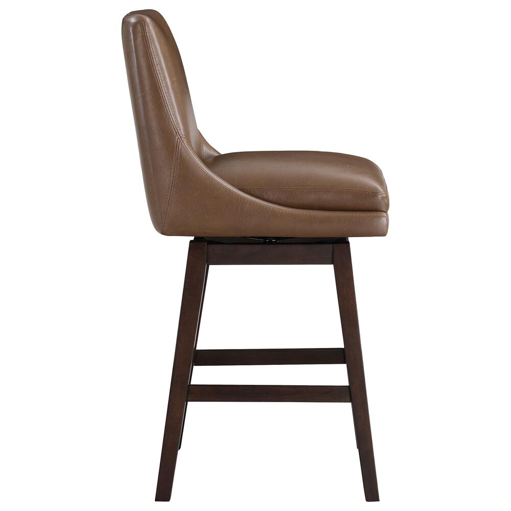 OSP Home Allingham 26&quot; Swivel Counter Stool with Molasses Cushion in Dark Walnut, , large