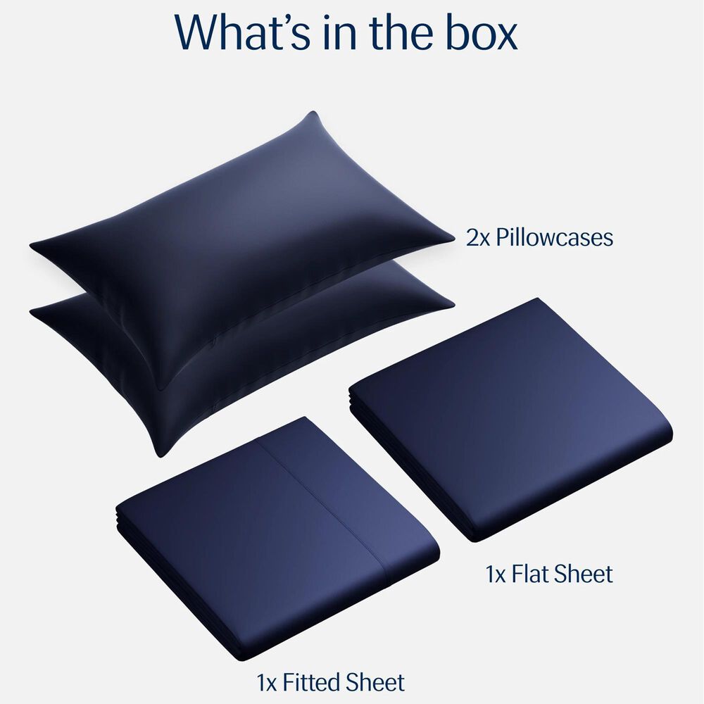 Rest Evercool 4-Piece Queen Sheet Set in Midnight Blue, , large