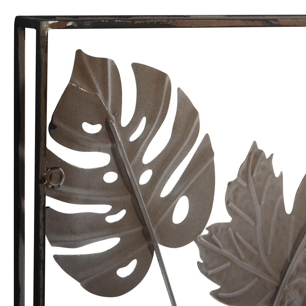 Maple and Jade 30&quot; x 30&quot; Tall Cut-Out Leaf Wall Decor with Intricate Laser Cut Designs in Black and Green, , large
