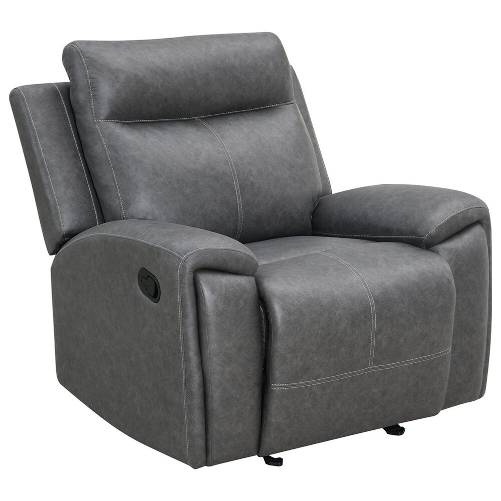 Steve Silver Gaston Manual Glider Recliner in Gray, , large