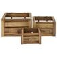 Maple and Jade Storage Basket with Handles in Oiled Brown (Set of 3), , large