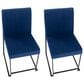 Lumisource Fuji Side Chair with Blue Cushion in Black (Set of 2), , large