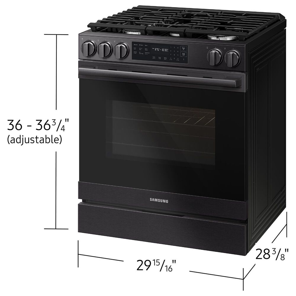 Samsung Bespoke 6.0 Cu. Ft. Smart Slide-In Gas Range with True Convection in Matte Black Steel, , large