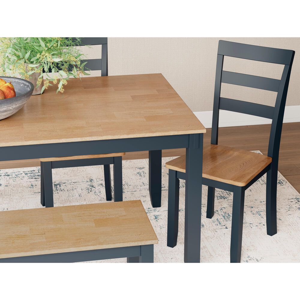 Ashley Gesthaven 6-Piece Rectangular Dining Set in Light Natural and Dark Slate Blue, , large