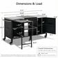 HOMLUX 72.4" Outdoor Kitchen Island with Large Fold-out Prep Table and Adjustable Shelves for Big Green Egg in Black, , large