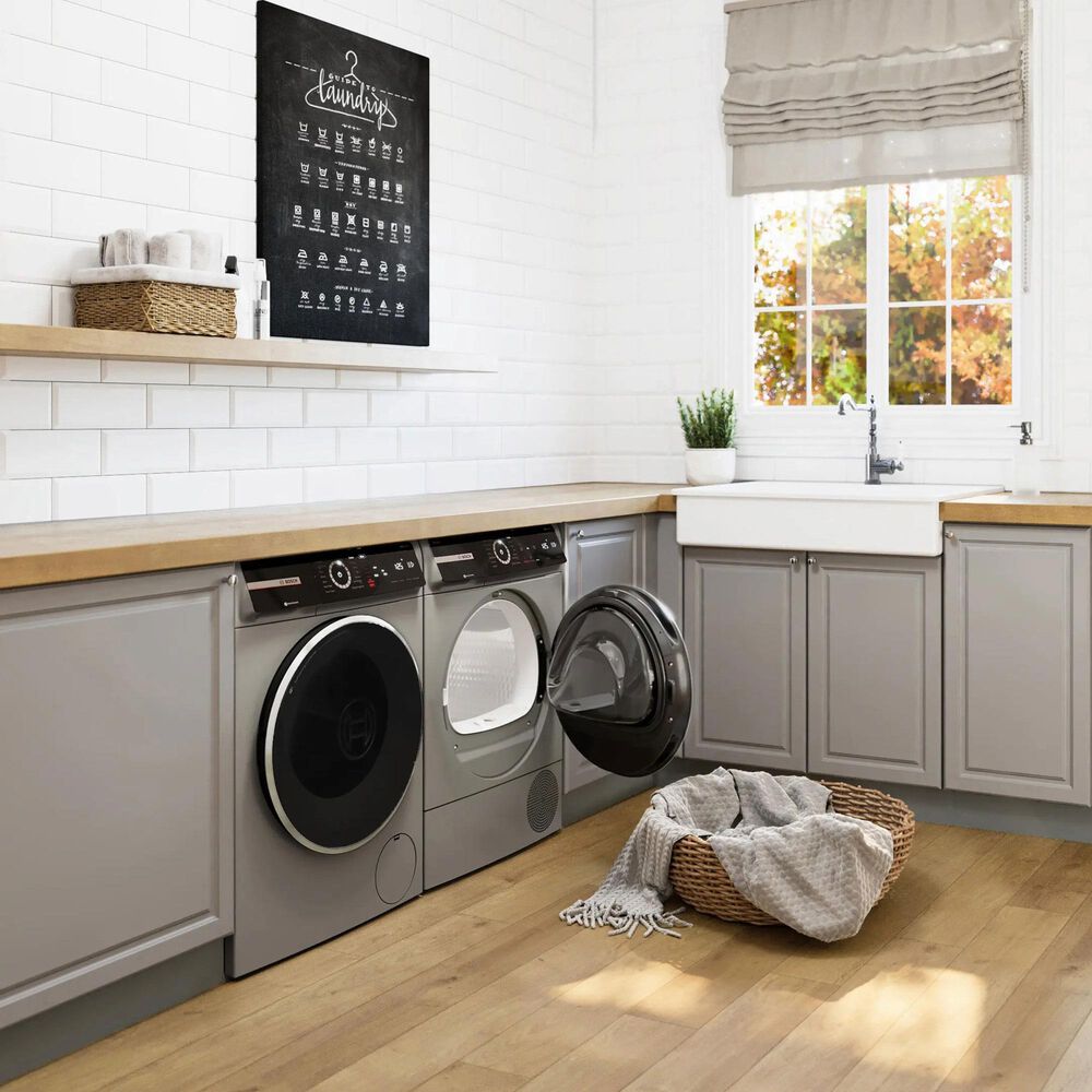 Bosch 800 Series 4 Cu. Ft. Front Load Electric Dryer in Pearl Steel, , large