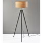 Adesso Jackson Floor Lamp in Black and Antique Brass, , large