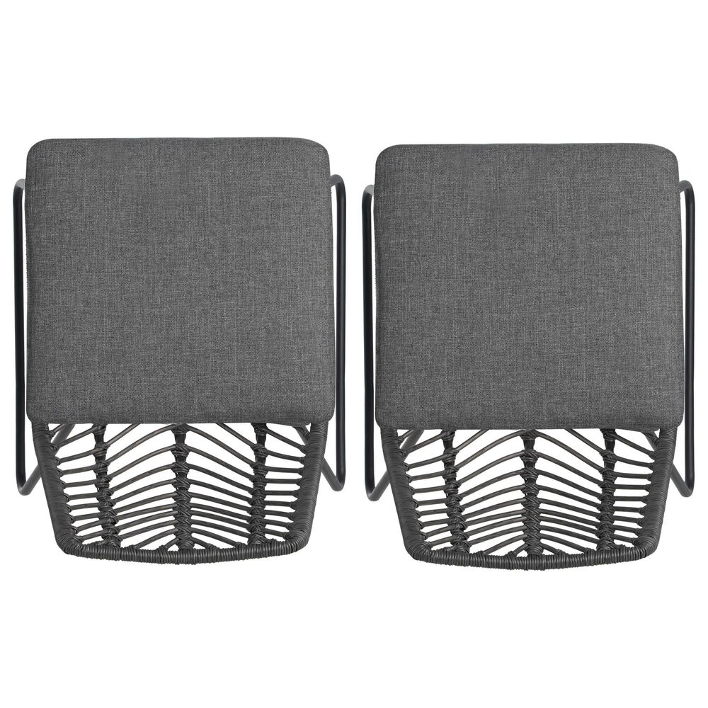 Hearth and Haven Deja Patio Chair with Gray Cushion in Gray &#40;Set of 2&#41;, , large