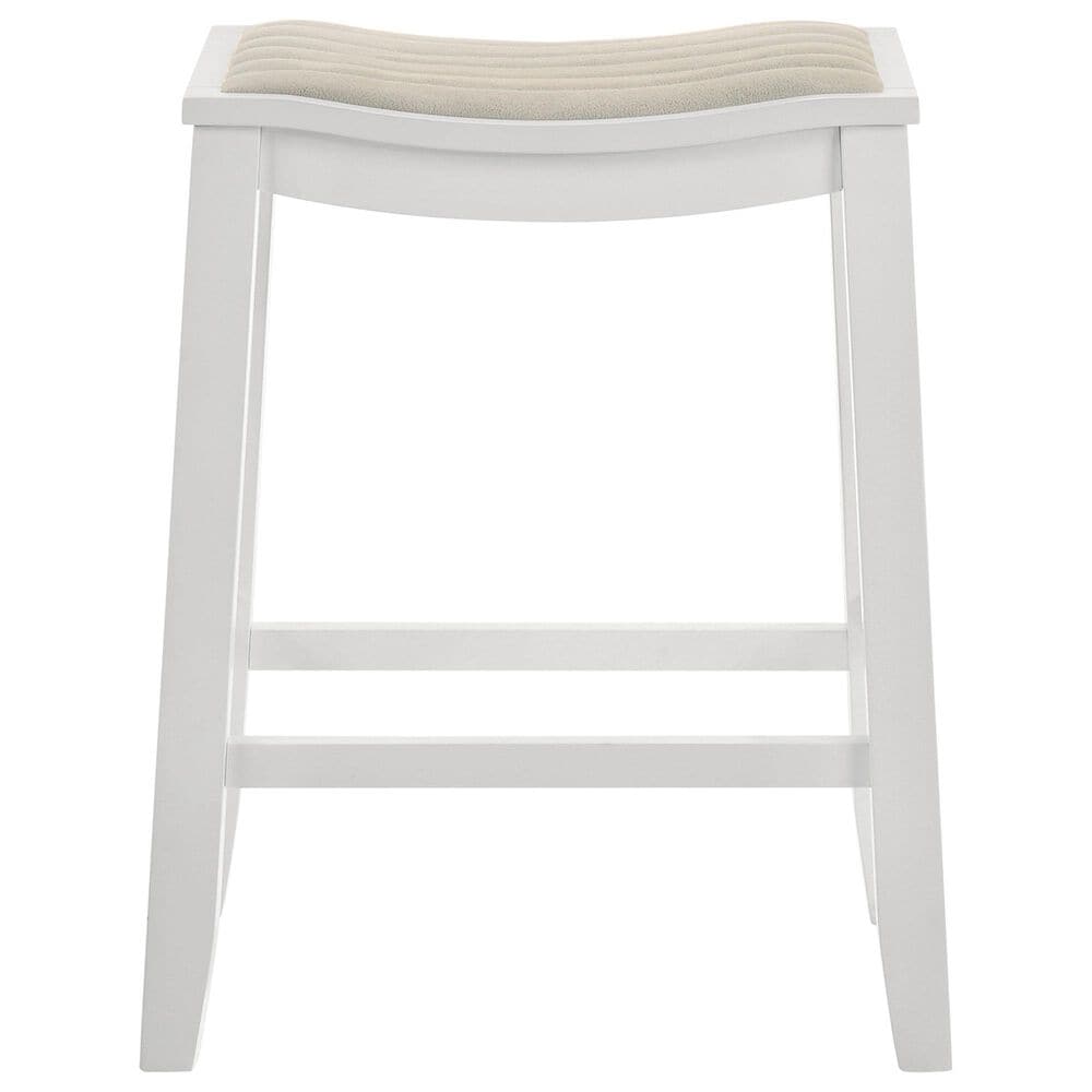 Armen Living Iyani Counter Height Stool in White, , large