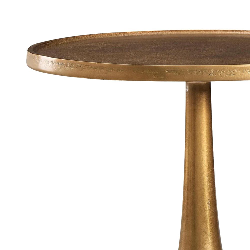 Bernhardt Benson Round Side Table in Vintage Brass, , large