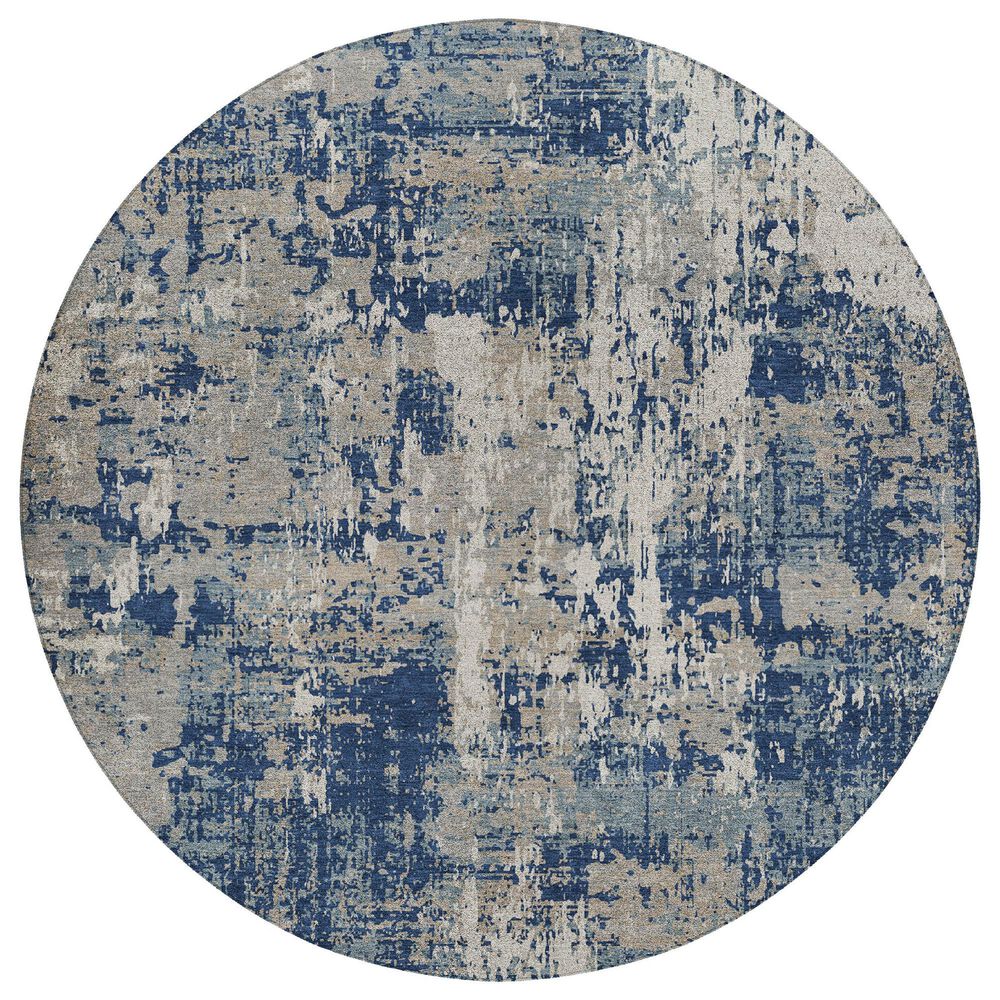 Dalyn Rug Company Kochi KC7 Navy 8" Round Area Rug, , large