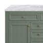 James Martin Vanities Chicago 48" Single Bathroom Vanity in Smokey Celadon with 3 cm Carrara White Marble Top and Rectangular Sink, , large