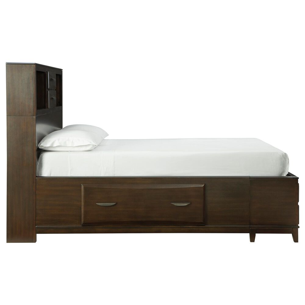 Ashley Vanmore 4-Piece Queen Storage Bedroom Set in Dark Brown, , large