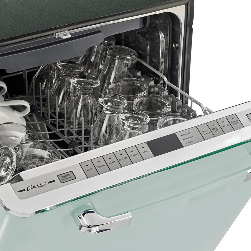Unique Appliances Classic Retro 24" Top Control Dishwasher in Summer Mint Green, , large